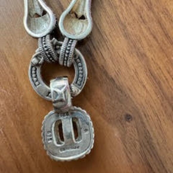 Silver necklace wirth David Yurman Petit Albinion Pendant Citrine Stone - Picture 7 of 7